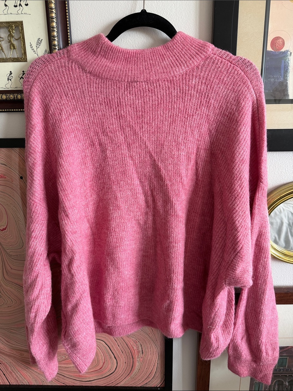 H&M Pink Ribbed Cowl-Neck Sweater - Picture 3 of 3